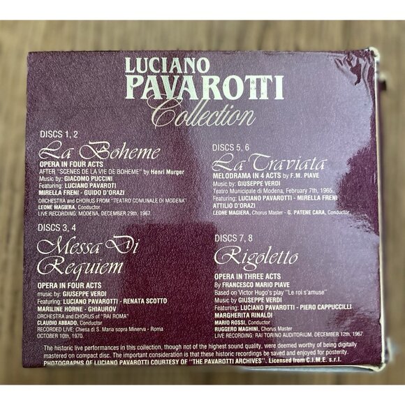 Luciano Pavarotti Collection La Traviata  Rigoletto La Boheme Messa Requiem 8 CD - Picture 3 of 16